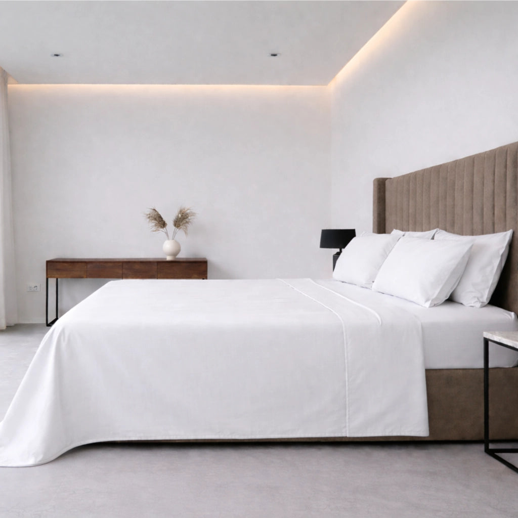 Sapatalo, set Completo Letto Singolo in Policotone, Bianco
