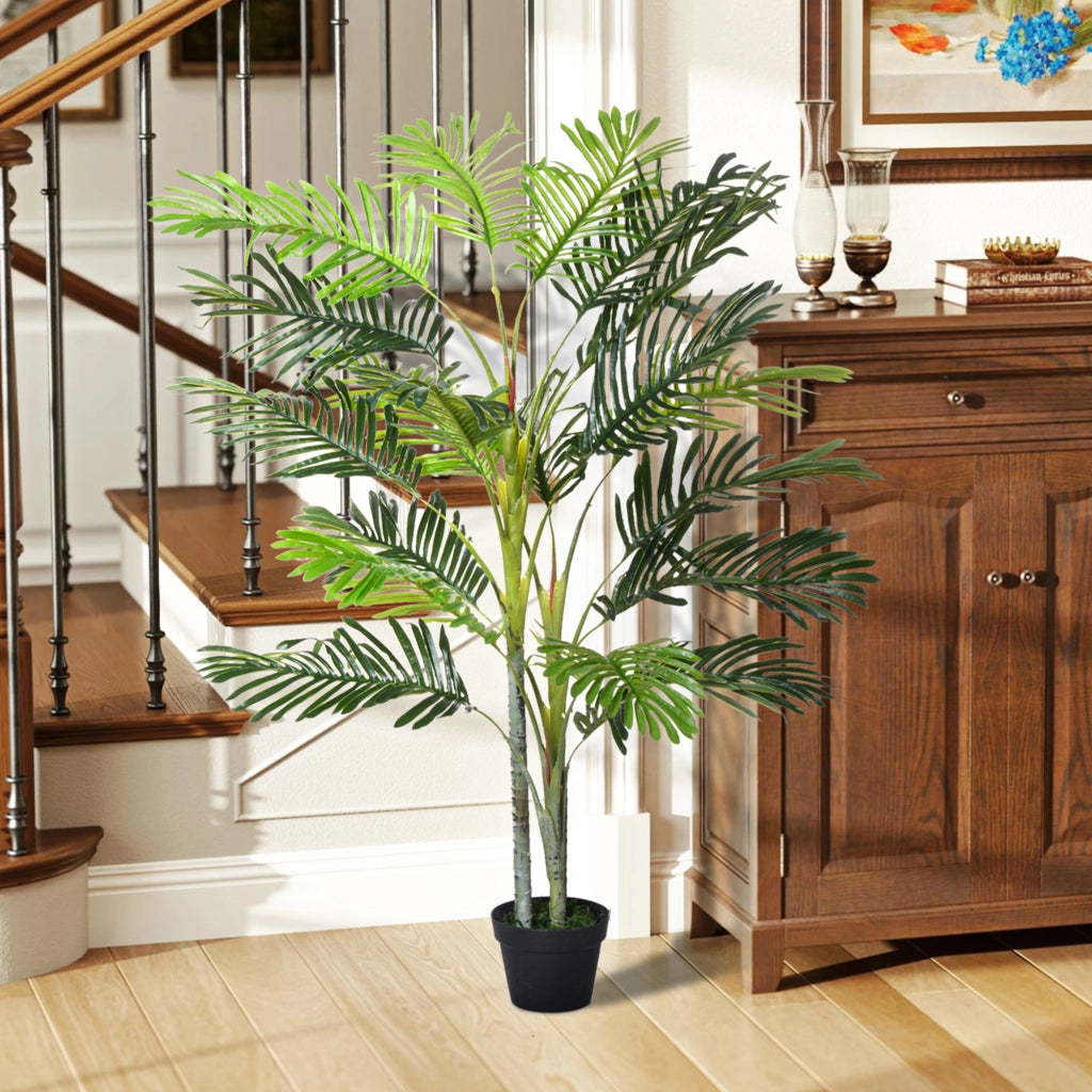 Palma Artificiale 150 cm con Vaso e Muschio ¨C zephmum ¨C Verde ?18x150 cm