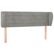 Testiera | Testata ad Orecchio Grigio Chiaro 147x23x78/88 cm in Velluto