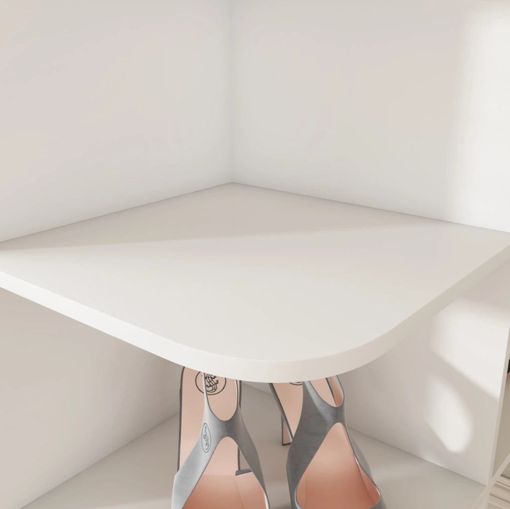 Scarpiera girevole a 7 ripiani da terra 60x60x184 cm in PVC bianco