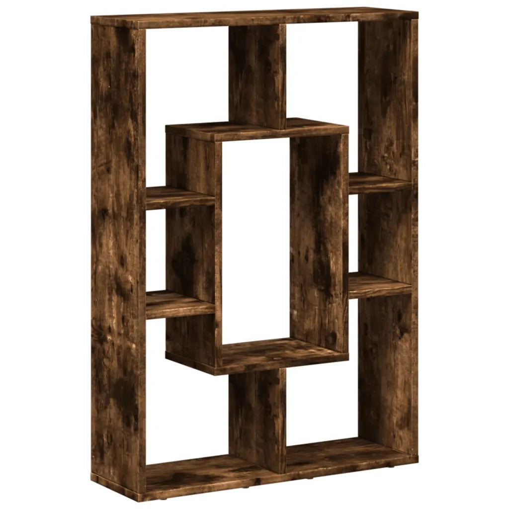 Libreria-Scaffale per Libri-Mobile di Stoccaggio Rovere Fumo 63x20x90 cm in Truciolato
