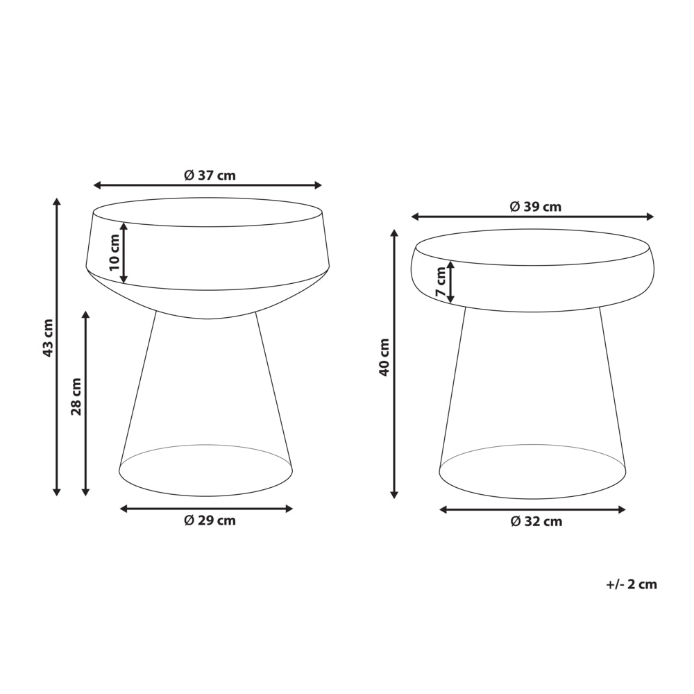 Set di 2 Tavoli da caffè in vetro trasparente marrone scuro moderno di forma ovale design moderno contemporaneo