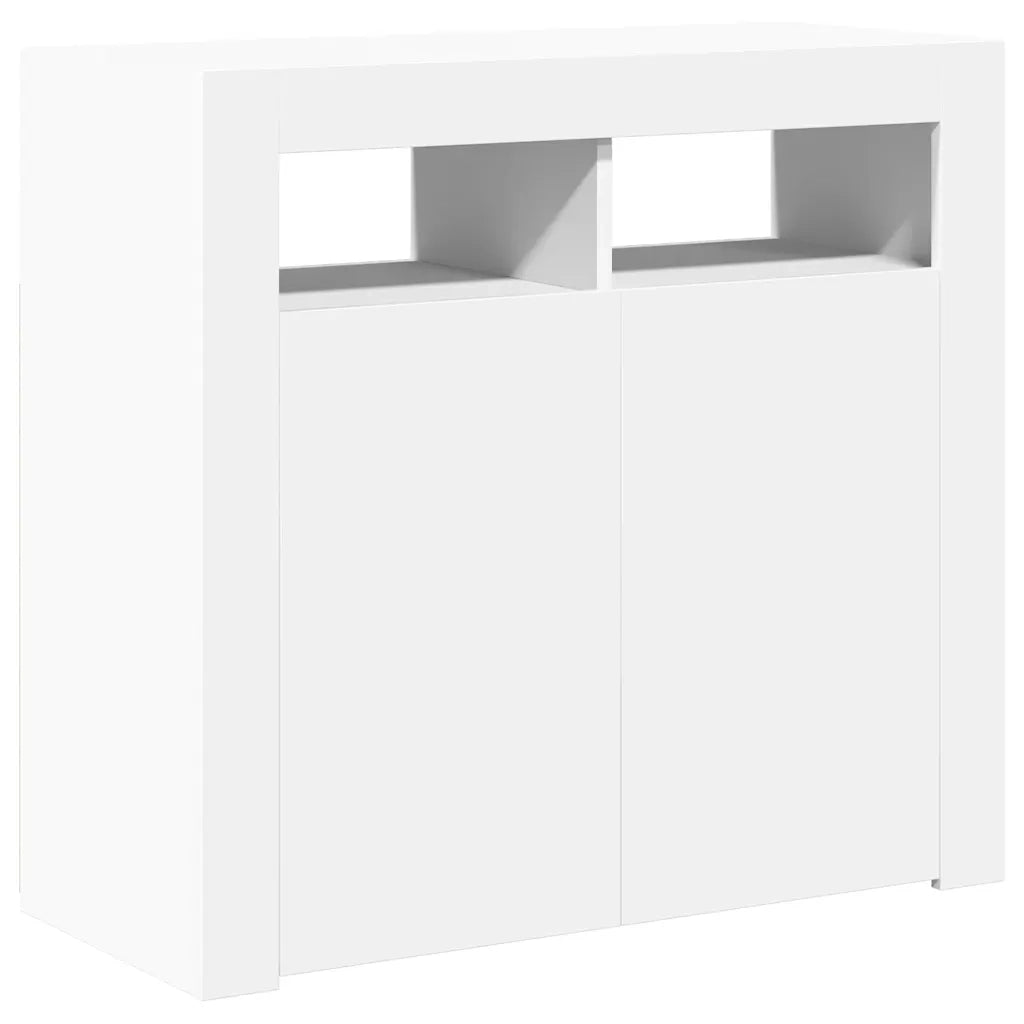 Credenza | Madia | Buffet da pranzo | Armadio da pranzo con Luci LED Bianca 80x35x75 cm