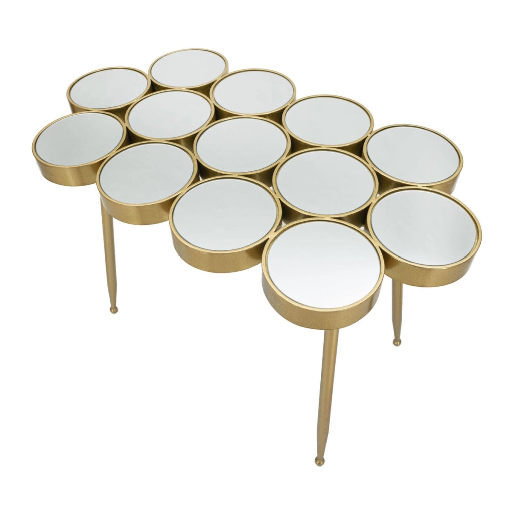 Tavolo Consolle VKH623, Oro, Metallo, 100x55x70 cm