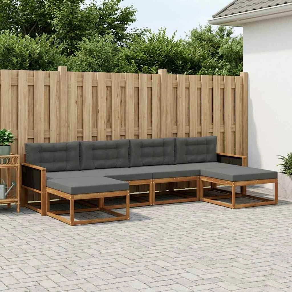 Set di divani da esterno 6 pz Naturale e Antracite 3382775