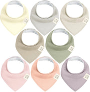 8 pacchi di bandana per bambini - Bandane per bambini unisex, bandane per bambini superassorbenti, bandane per bambini in cotone biologico, bandane per bambini, salviette per biberon (Embrace)