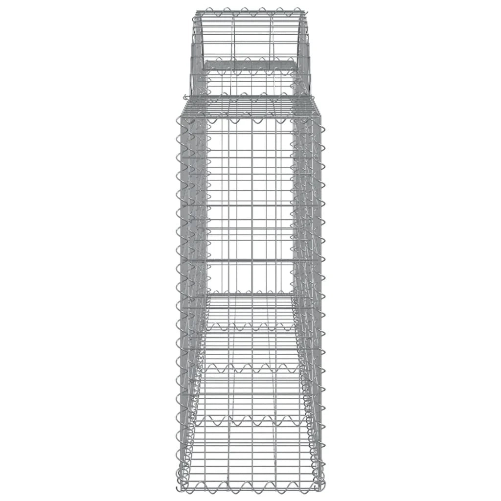 Cestini gabbioni recinzione a gabbia muro di contenimento ad arco 25 pezzi 200 x 30 x 80/100 cm ferro zincato argento 02_0040670