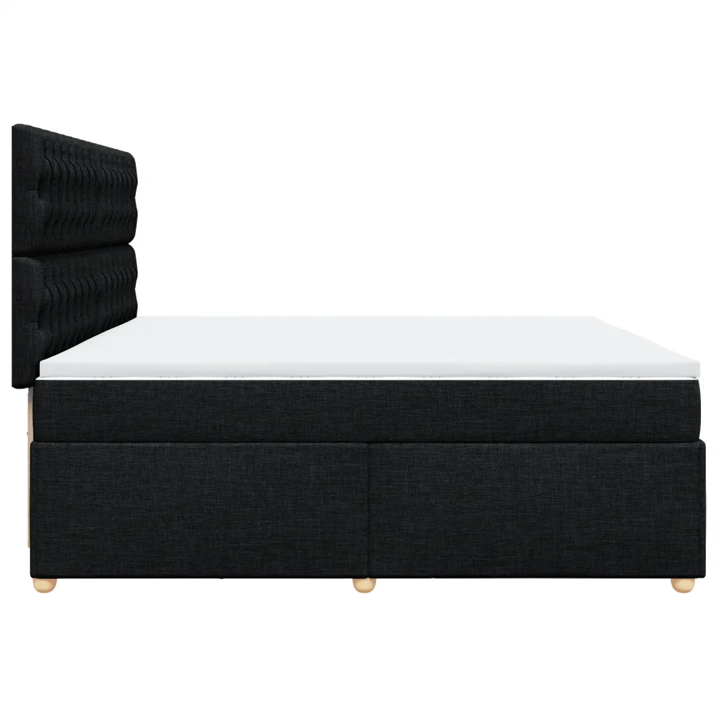 Giroletto a Molle con Materasso Nero 200x200 cm in Tessuto