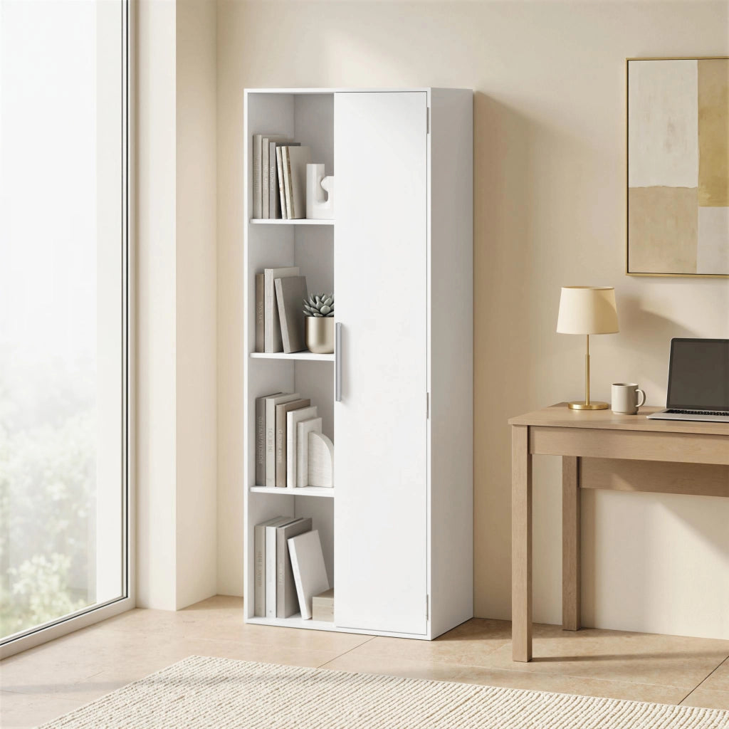 Libreria con ante ¨C zephmum ¨C bianco 80x30x200 cm