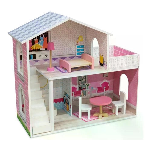 Playset bambola teorema 40687 fatto di legno villetta dei sogni con ac