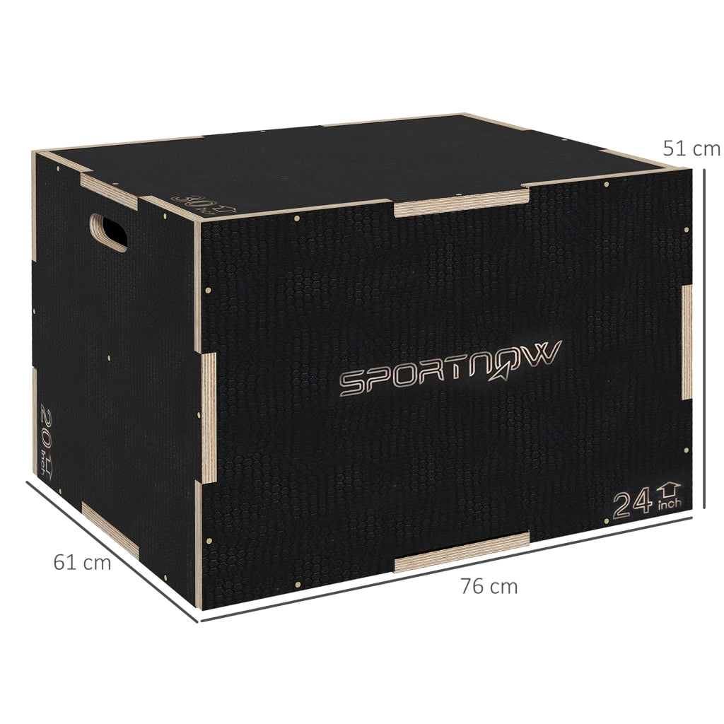 Plyo Box per Allenamento Funzionale ¨C Xylo ¨C 76x61x51 cm Nero Robusto fino 120 kg