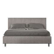 Letto imbottito Matrimoniale 160x190 cm tessuto Labirinto Adele - Contenitore,Grigio