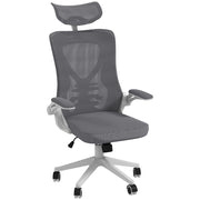 Easycomfort Sedia da Ufficio ad Altezza Regolabile con Supporto Lombare e Braccioli Ribaltabili, 65x64x120-130 cm