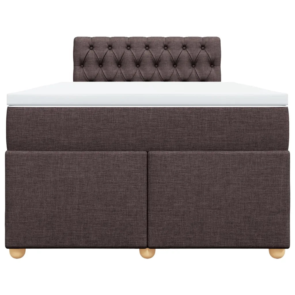 Giroletto a Molle con Materasso Marrone Scuro 120x190cm Tessuto