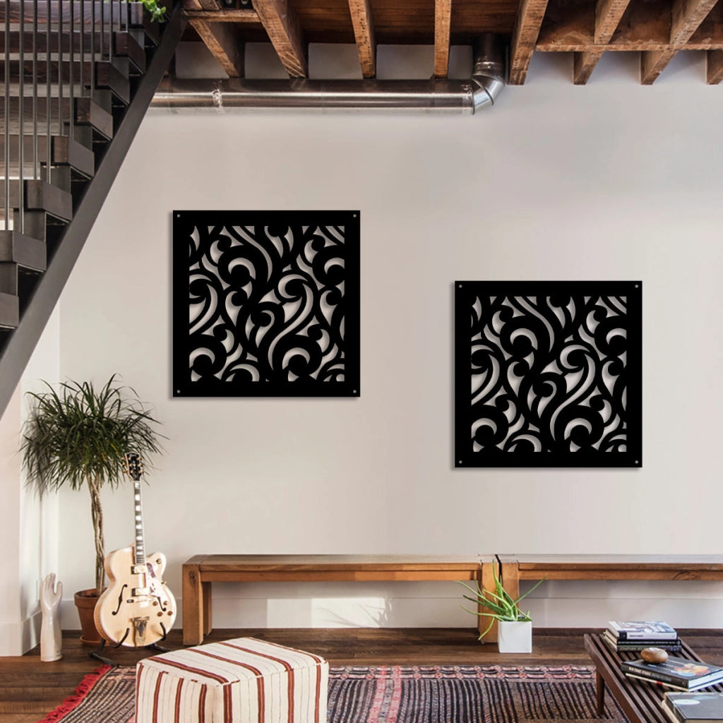 CURL - Pannello in PVC traforato - Parasole Misura: 48x48 cm, Colore: nero