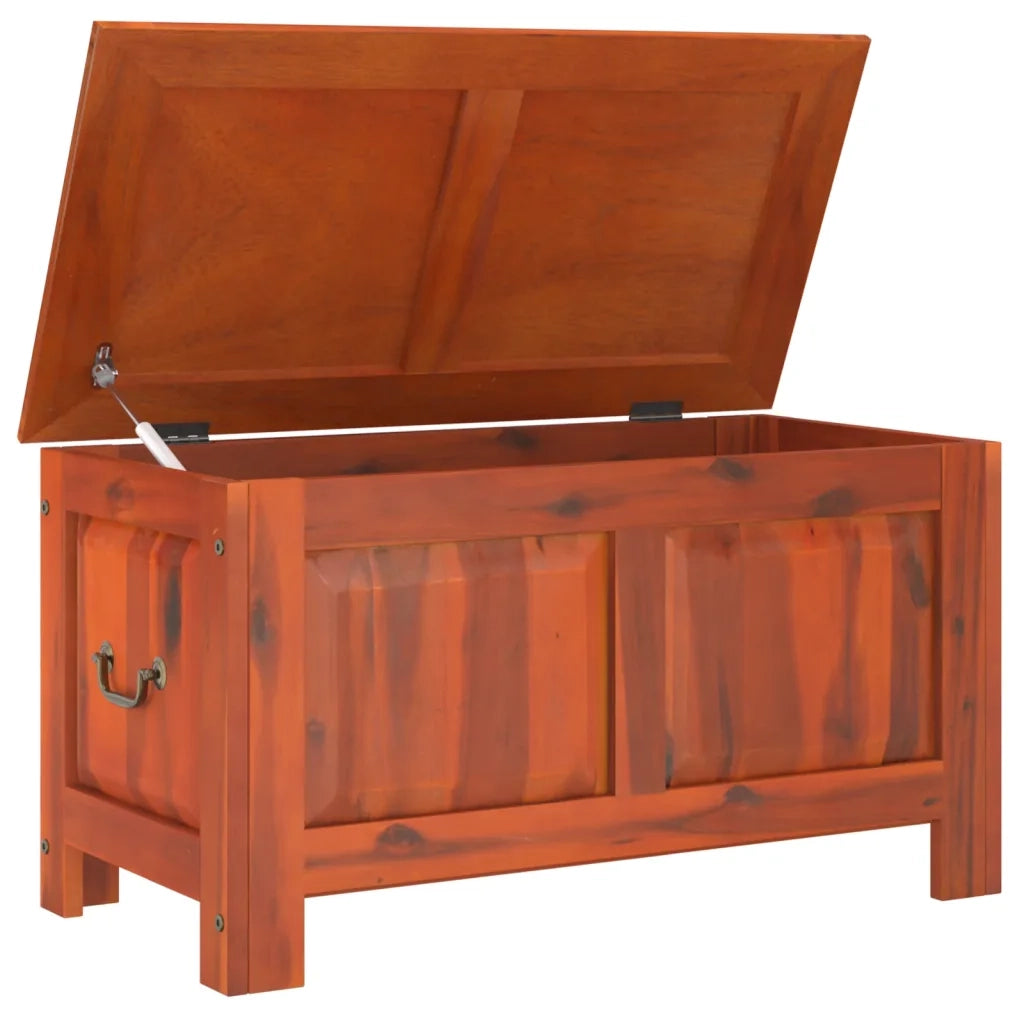 Cassapanca con Coperchio Marrone in Legno Massello di Acacia 364915
