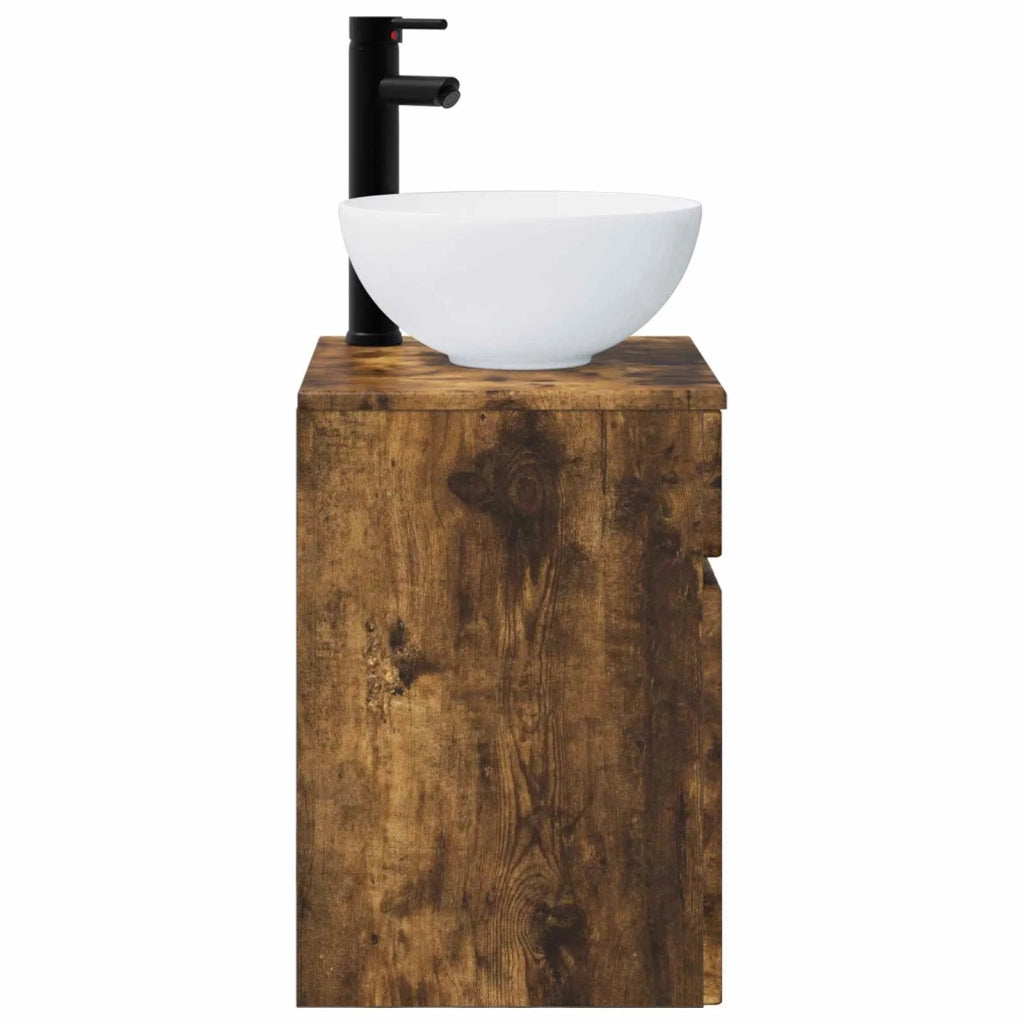 Mobile lavabo da parete Rovere Fumo 39 x 35 x 63 cm 890547