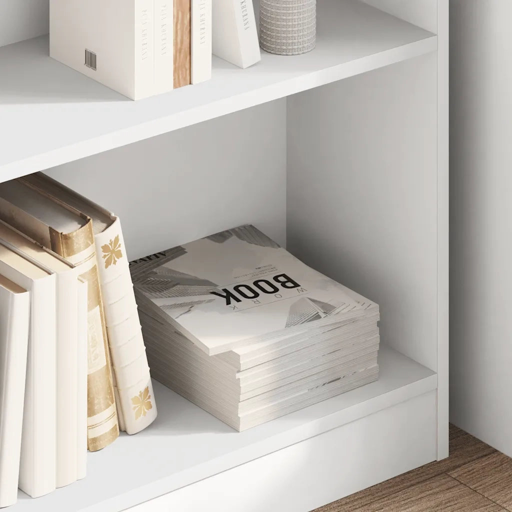 Libreria Bianca 80x24x75 cm in Legno Multistrato 800891