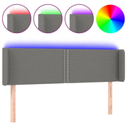 Testiera | Testata a LED Grigio Scuro 147x16x78/88 cm in Tessuto