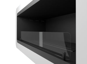 Camino a Bioetanolo da Pavimento 82x44 cm Inecco Bianco con Vetro