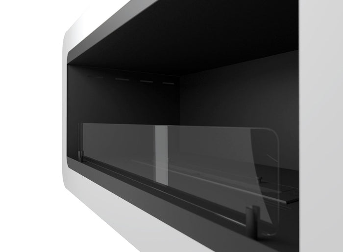 Camino a Bioetanolo da Pavimento 82x44 cm Inecco Bianco con Vetro