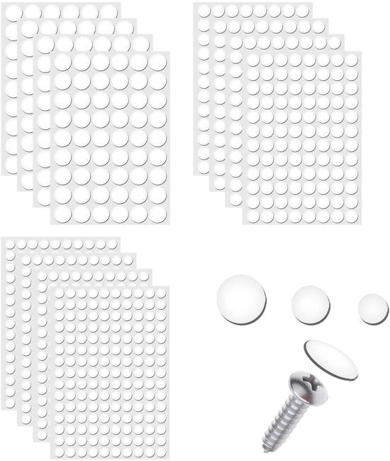 Tappetini a schermo 12 fogli - autoadesivi - impermeabili - PVC - 1160 pezzi - 3 misure (12/15/21 mm) - tappetini di copertura