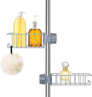 Supporto per doccia senza fori - 2 pezzi di supporto per doccia in acciaio inossidabile per doccia 18-25 mm - organizzatore per la doccia - supporti per doccia appesi per cucina, bagno, toilette - per uso domestico