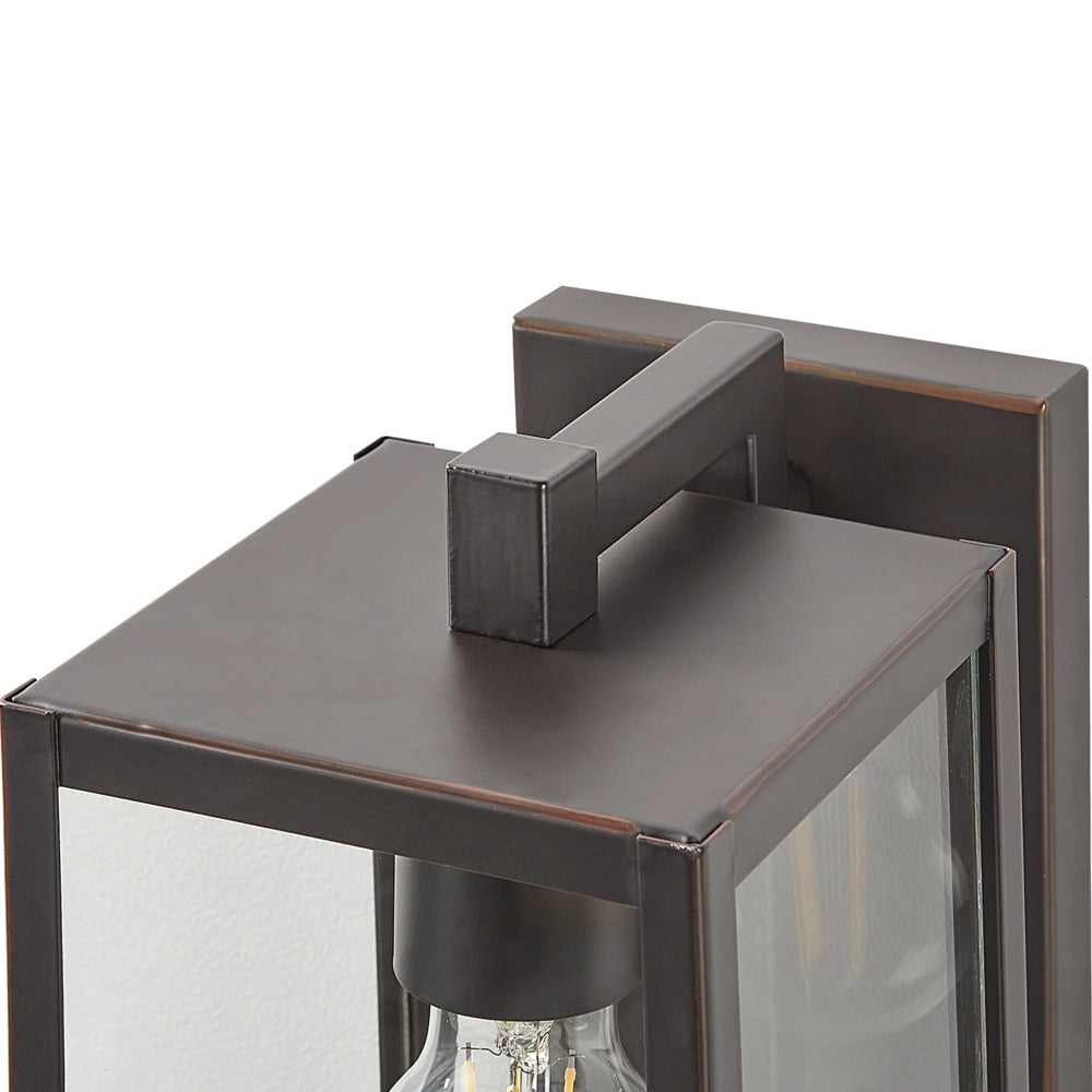 Lampada da parete esterna in metallo nero e vetro con sensore di movimento 33 cm stile moderno giardino