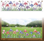 Sticker per finestra Decorativi, Removibili 120cm x 30cm, 1 Vel Iris e Farfalle Decorativi, Sticker per finestra per Casa, Ufficio, Decorazione per finestra
