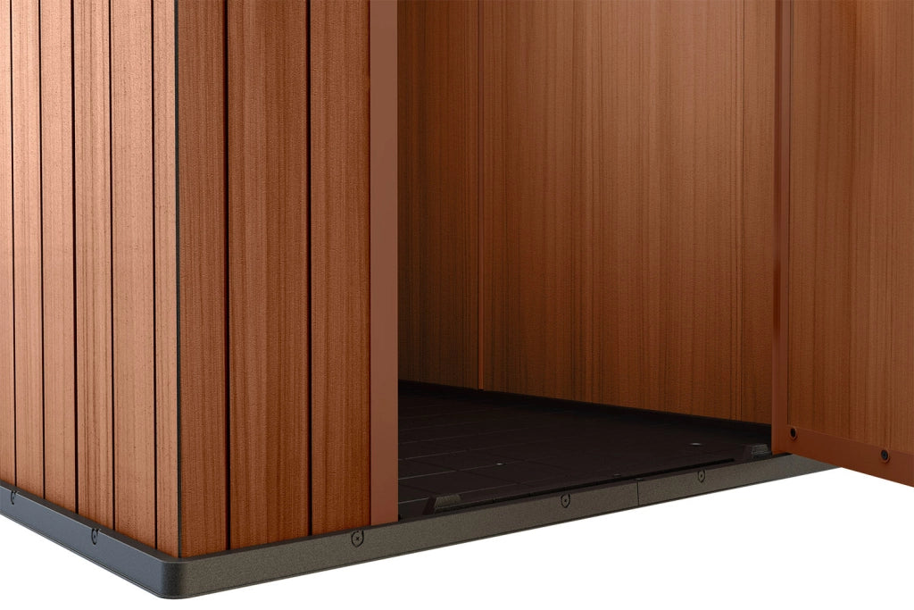 Casetta da Giardino Porta Attrezzi 125,8x184,5x205,1 cmin Evotech+ Keter Darwin 4x6 Marrone