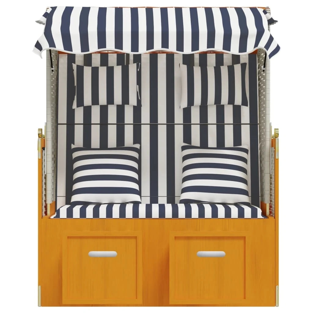 Strandkorb con cuscini in polyrattan legno massello bianco blu 02_0012174