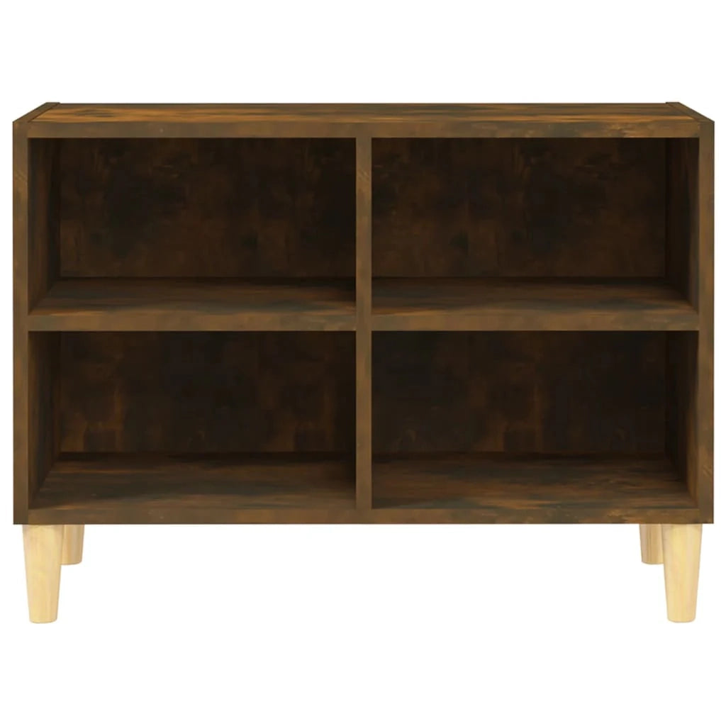 Mobile TV multimediale mensola TV credenza mobile TV per sala da pranzo soggiorno camera da letto con gambe in legno massello finitura rovere affumicato 69,5 x 30 x 50 cm marrone 02_0026852