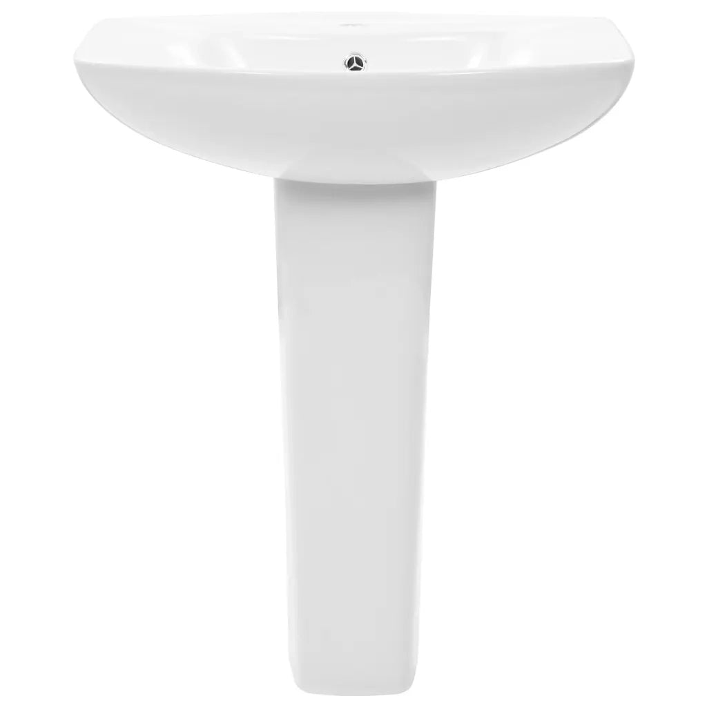 Lavandino a Colonna in Ceramica-Lavabo-Lavello Bianca 650x520x200 mm