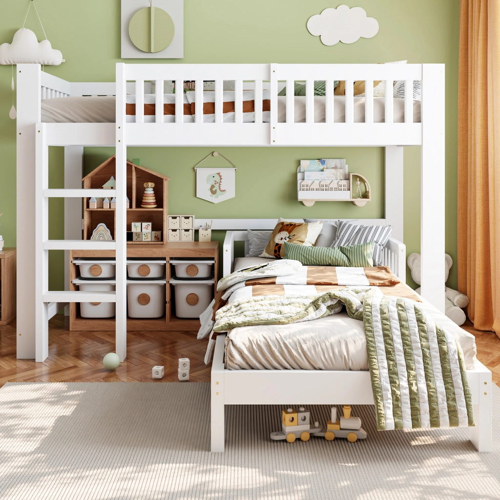 letto modulare in legno bianco 104 x 215 cm