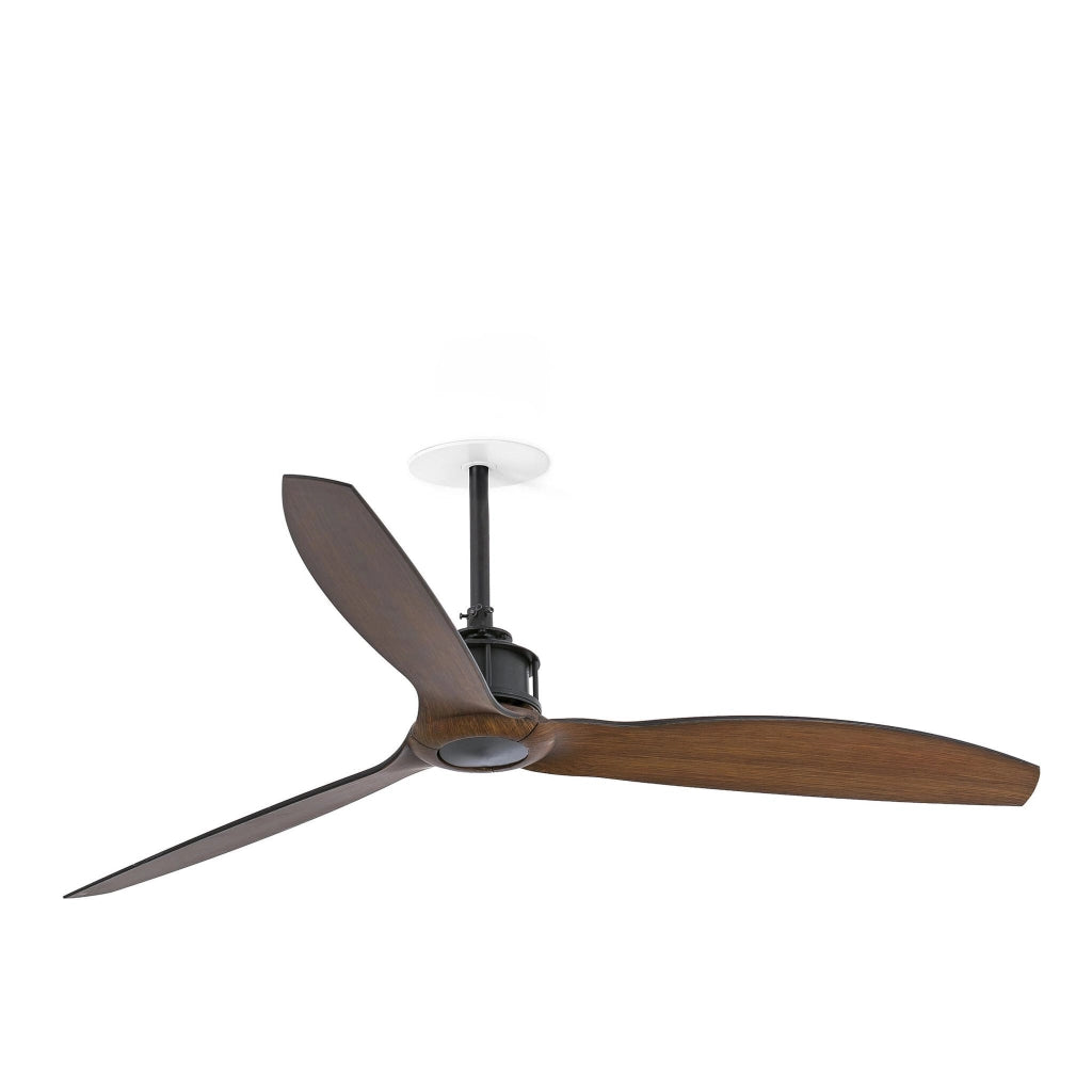FARO Ventilatore a soffitto Just Fan M Recess Ø1280 mm nero con pale in legno finitura noce motore DC 6 velocita funzione inversa per soffitti inclinati compatibile TUYA FARO-33395RWT
