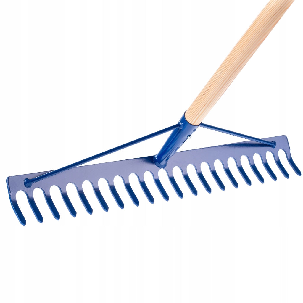 Rastrello in metallo KADAX per foglie, erba, sassi, giardino, robusto, 155 cm, con manico