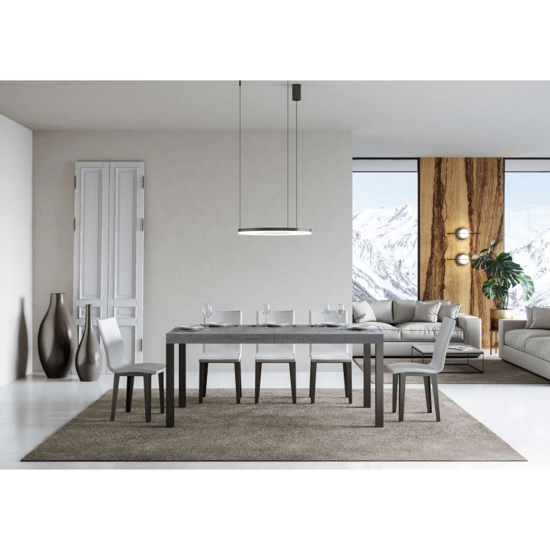 Tavolo allungabile 90x180/440 cm Everyday telaio Antracite - Cemento