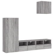 Mobili TV a Muro 4pz | Armadietto TV | Mobile Porta TV Grigio Sonoma in Legno Multistrato