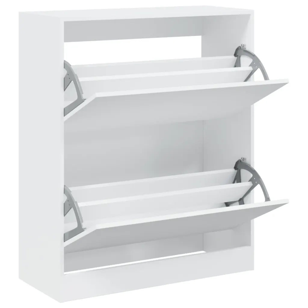 Scarpiera-Scaffale per scarpe Bianca 80x34x96,5 cm in Legno Multistrato