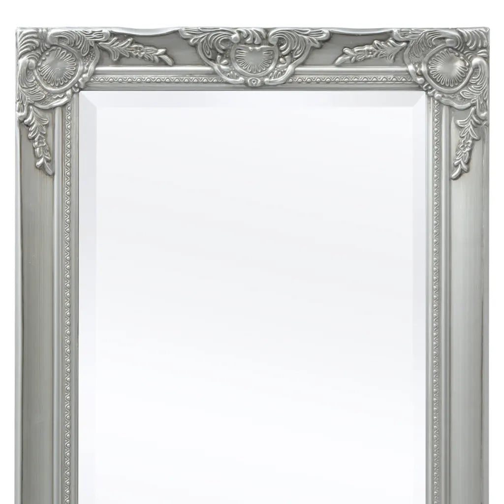 Specchio da Parete Stile Barocco-Specchio a Muro-Specchio Decorativo 100x50 cm Argento