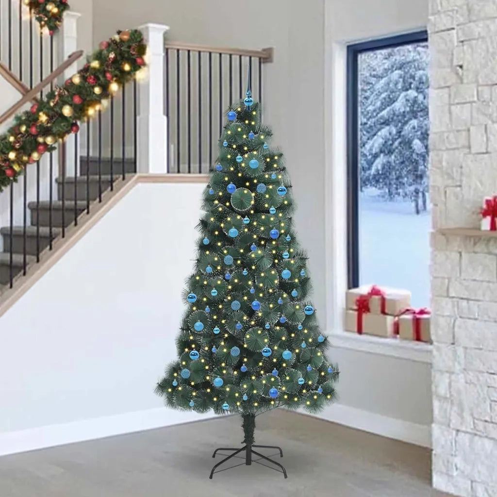 Albero di Natale | Decorazioni natalizie artificiale pre-illuminato con set di palline