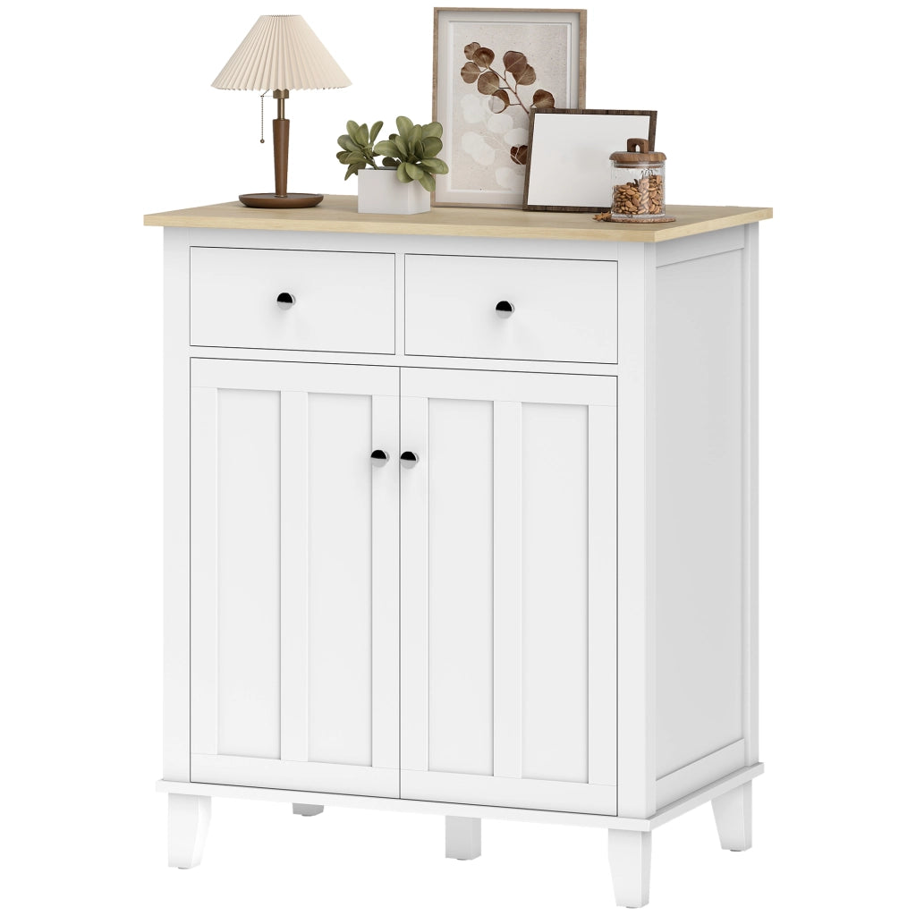 Armadio a 2 ante 2 cassetti ¨C zephmum ¨C bianco 76x48x91 cm