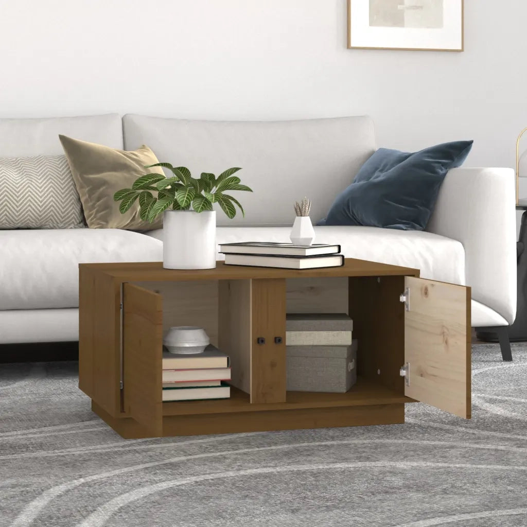 Tavolino da Salotto ambra 80x50x40 cm Legno Massello di Pino 814422
