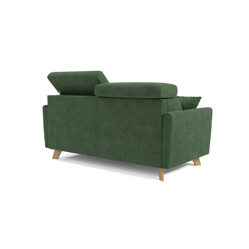 Francy Divano letto matrimoniale con poggiatesta regolabili in tessuto impermeabile e smacchiabile T17 160 cm (mat. 120x197) verde