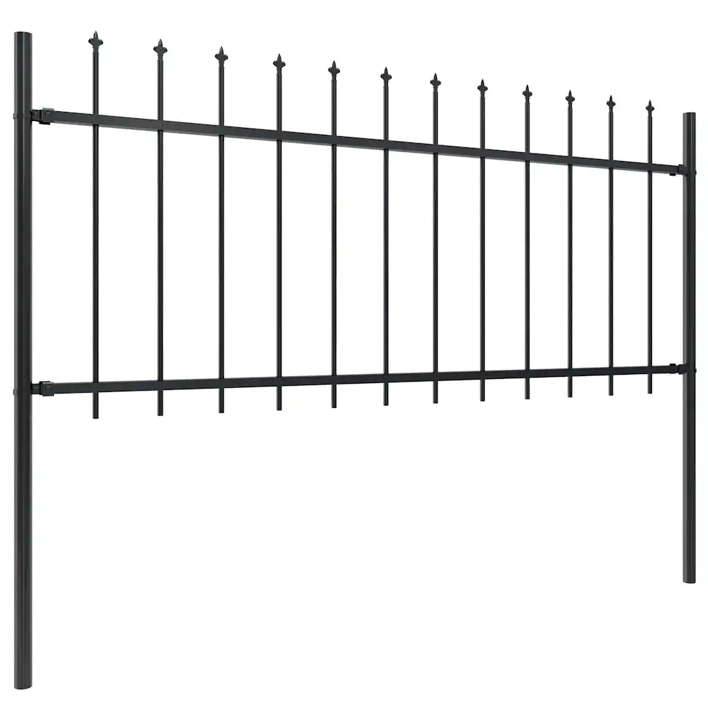 Recinzione da Giardino con Punta a Lancia in Acciaio 1673x80 cm Nero 277611