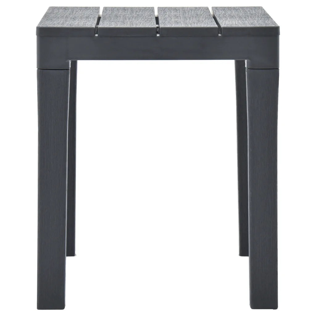 Tavolo da Giardino con 2 Panche in Plastica Antracite 48778