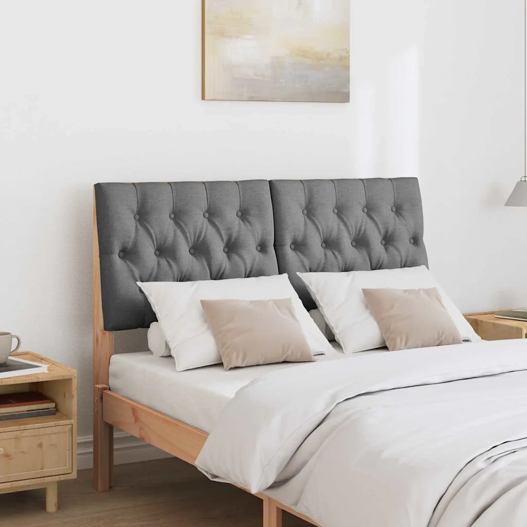 Testiera imbottita Grigio scuro 120 cm Pino massello