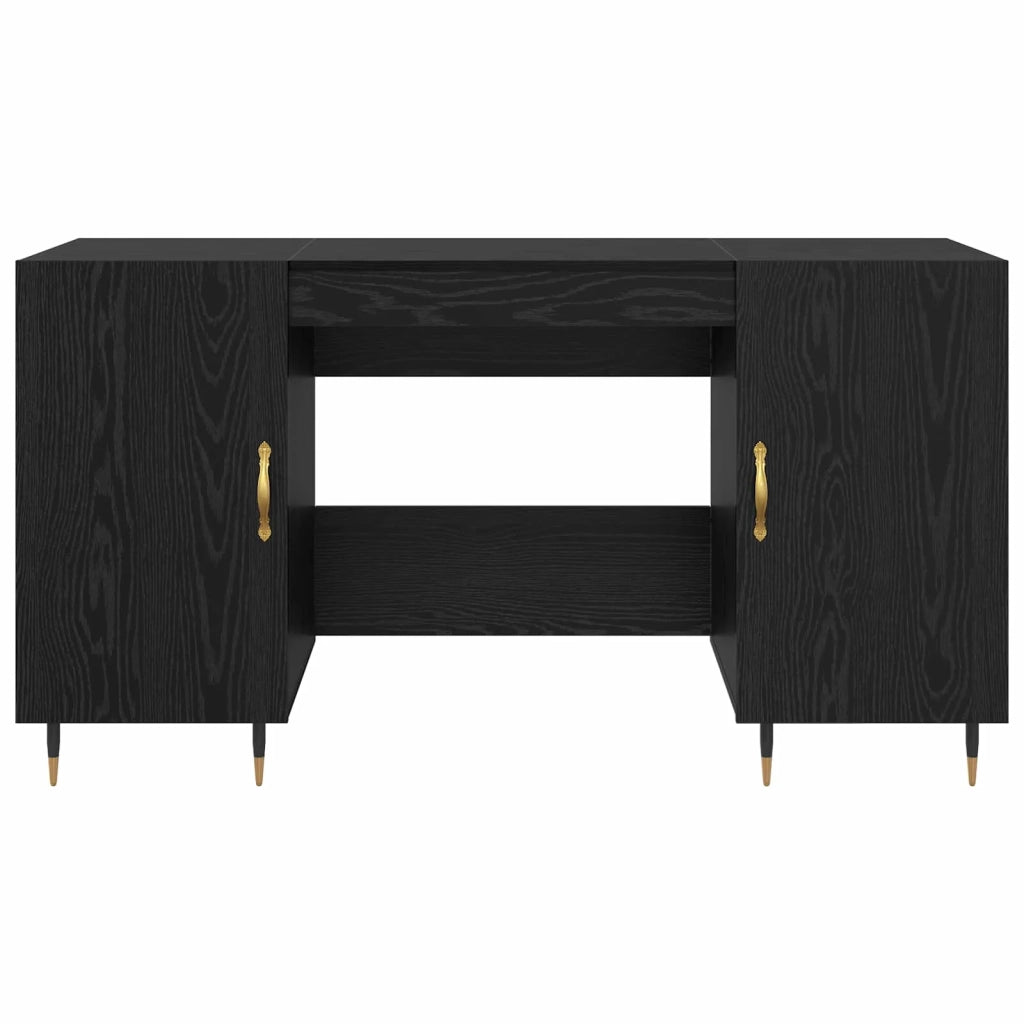 Scrivania Rovere nero 140 x 50 x 75 cm Legno multistrato 879524