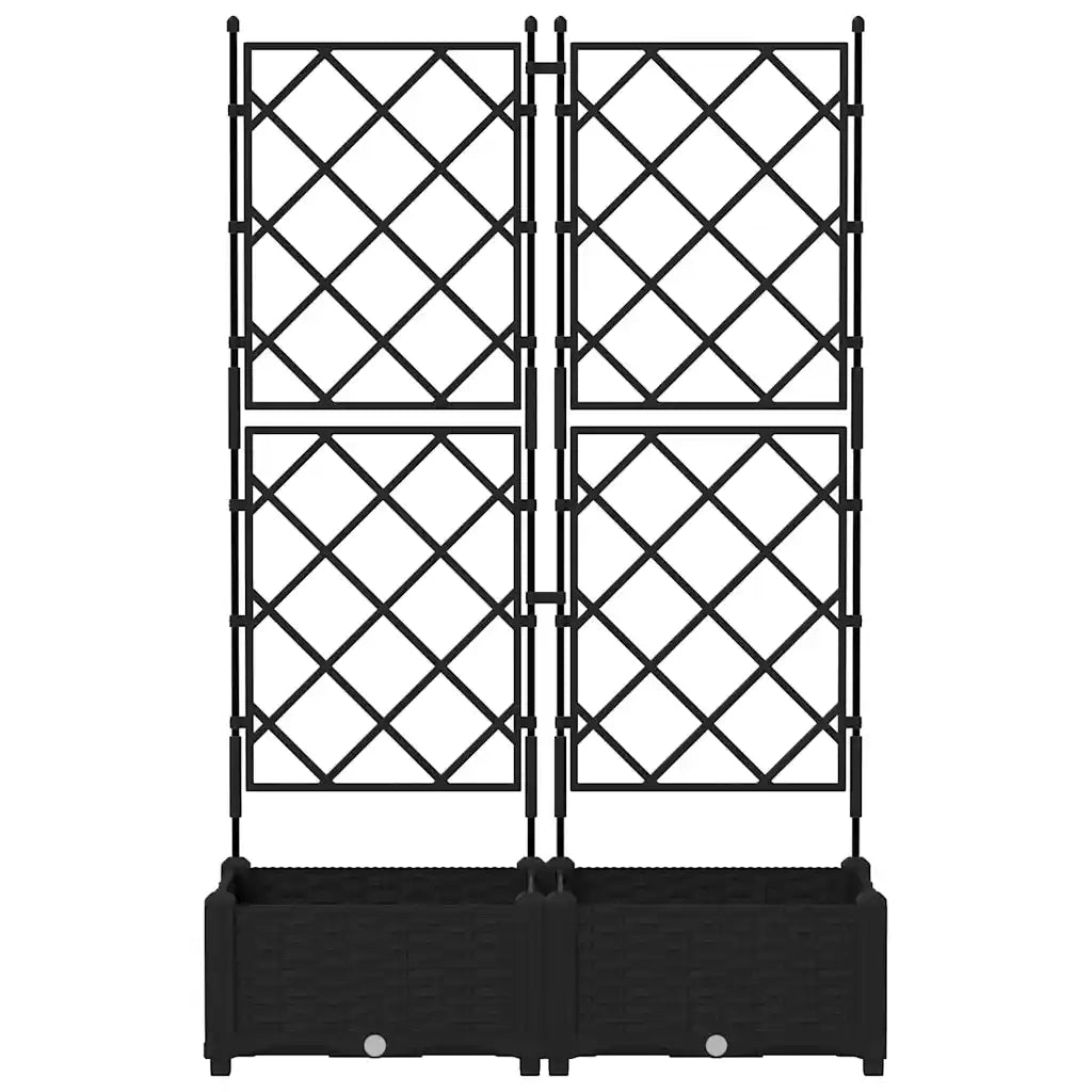 Vaso da giardino 2 pcs Nero 80 x 40 x 125,5 cm Plastica 42002837