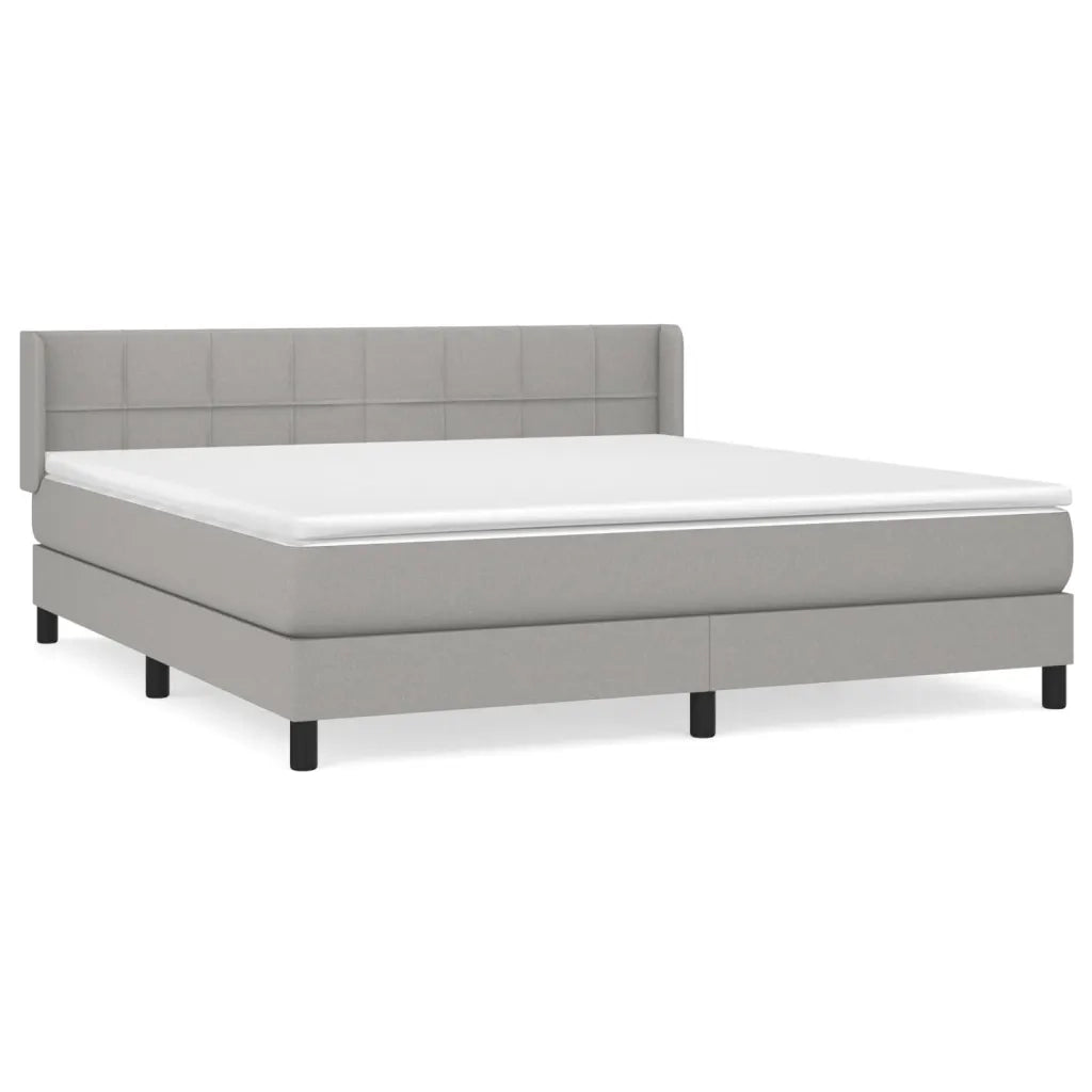 Giroletto a Molle con Materasso Grigio Chiaro180x200 cm Tessuto cod mxl 62427